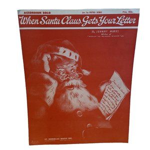 When Santa Claus Gets Your Letter Accordion Sheet Music 1951 St. Nicholas Music